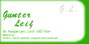 gunter leif business card